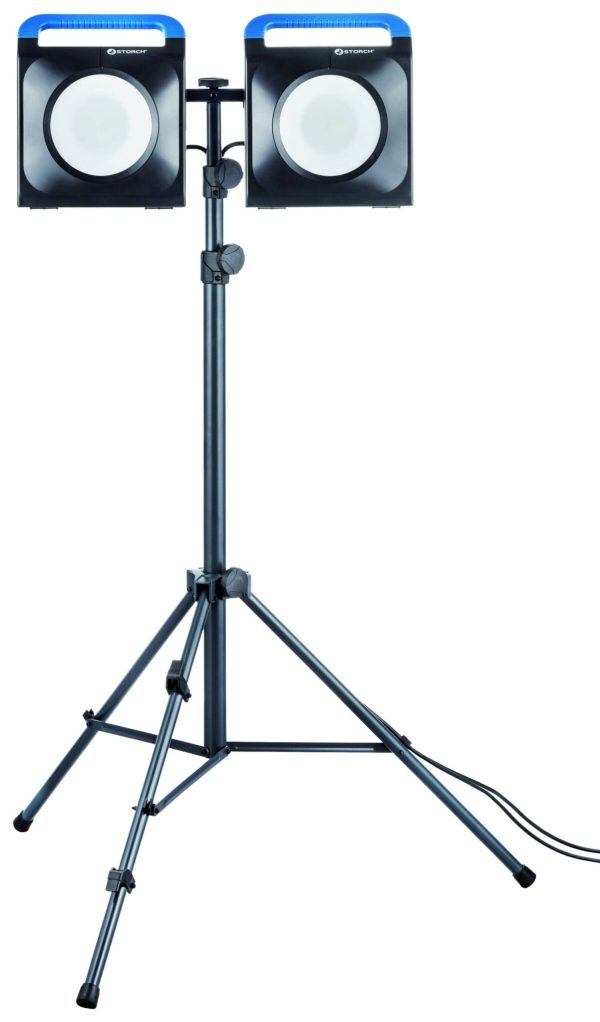 Faretto led elettrico su doppio treppiede telescopico altezza massima 3 m classe a+ Storch