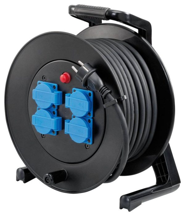 Prolunga elettrica avvolgibile 25 m per esterno 4 prese cavo 2,5 mm2