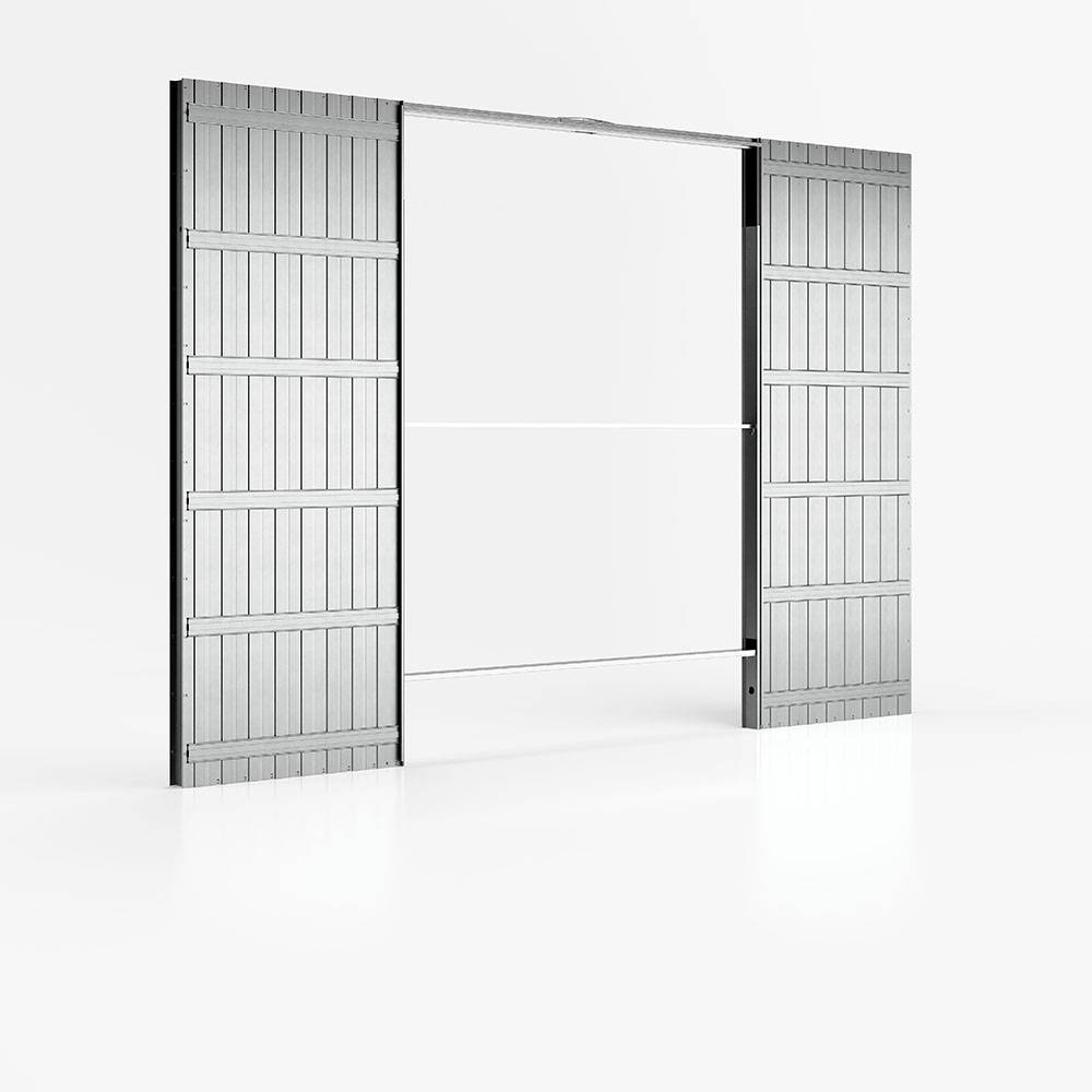 Controtelaio porta scorrevole doppia anta per cartongesso luce passaggio 200x210 cm parete 100 mm ermetika evolution