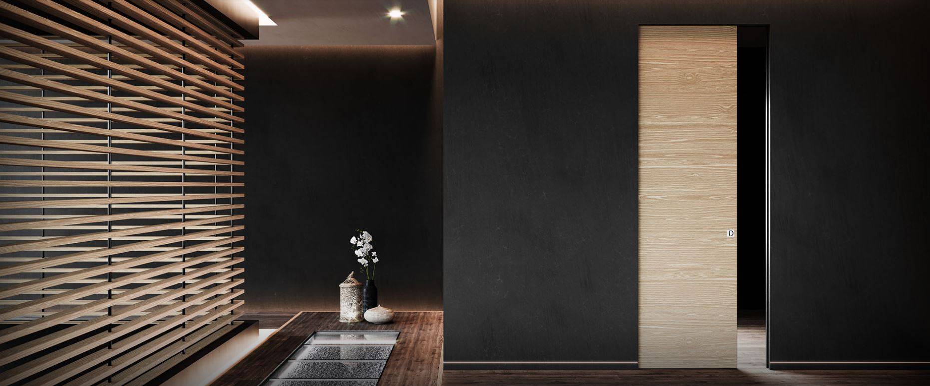 Controtelaio porta scorrevole filo muro 80x210cm cartongesso anta singola parete 107 mm ermetika absolute evo
