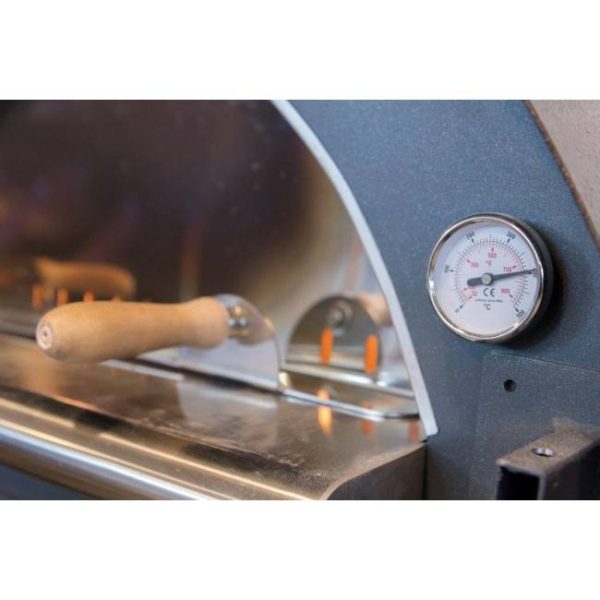 Forno a legna da esterno per pizza in acciaio inox con ruote clementi pulcinella