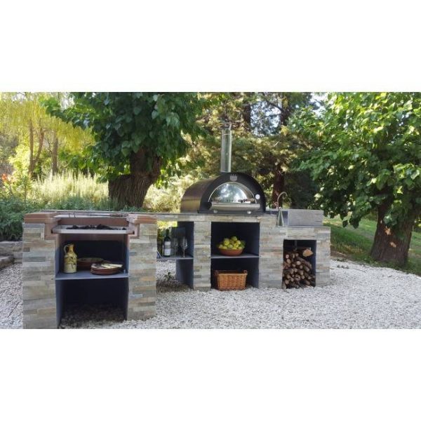 Forno a legna da esterno per pizza refrattario verniciato Clementi Familiy - Antracite