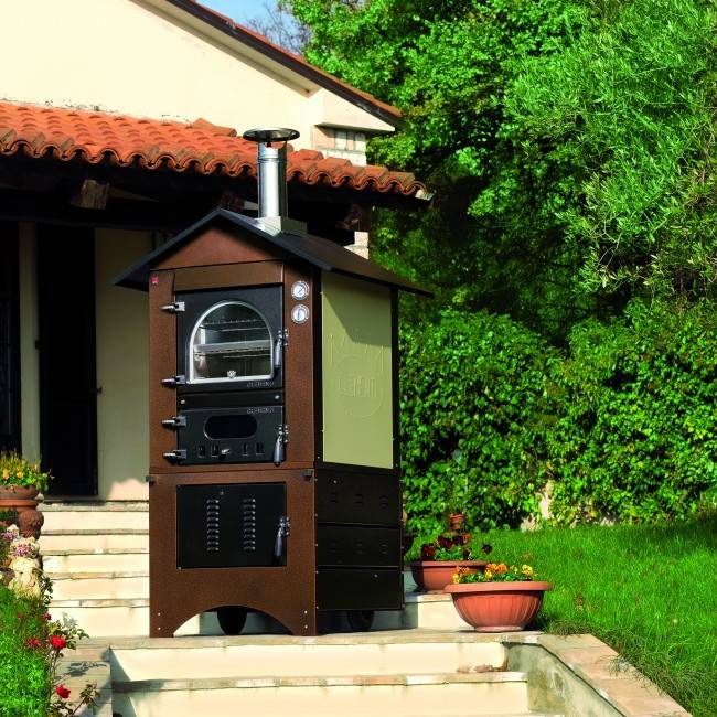 Forno a legna da esterno verniciato ramato indiretta Clementi Master