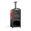 Forno a legna da esterno con ruote cottura indiretta verniciato camera cottura 45x50x28 cm Clementi Piccolo Gioiello