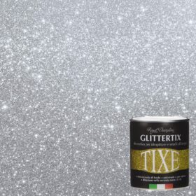 Glitter per pittura pareti in emulsione neutra Tixe Glittertix Argento 75 ml