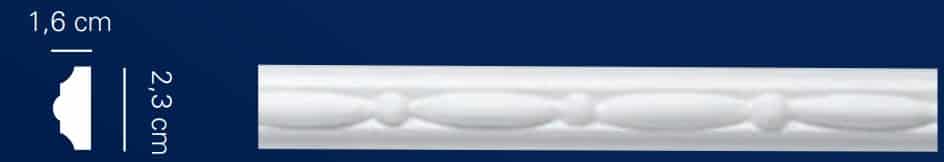 Cornice in gesso colore bianco dimensioni 1.6 x 2.3 x 150 cm Toscan Stucchi Art. 122