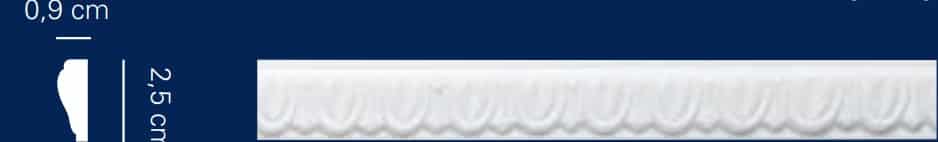 Cornice in gesso colore bianco dimensioni 0.9 x 2.5 x 150 cm Toscan Stucchi Art. 164