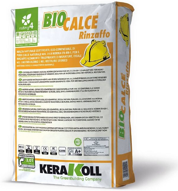 Biocalce rinzaffo traspirante di murature Kerakoll 25 Kg