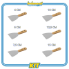 Spatola per stucco professionale Acciaio Inox Manico in Legno Kit 5 Pezzi